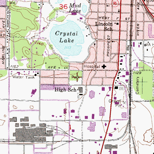 Topographic Map of Ford Park, MI