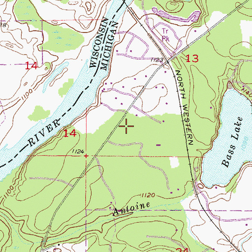 Topographic Map of Pine Mountain Christian School, MI