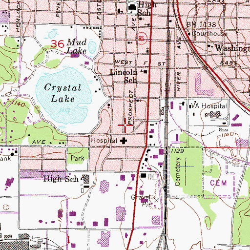 Topographic Map of Saint Marys Orthodox Church, MI