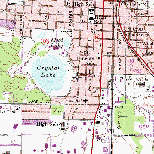 Topographic Map of Our Saviours Lutheran Church, MI