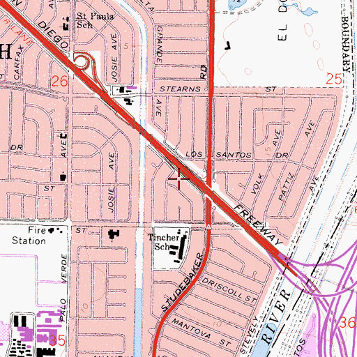 Topographic Map of Exit 24B, CA