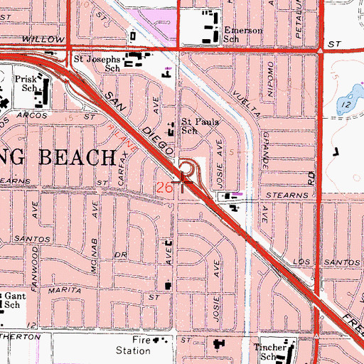 Topographic Map of Exit 25, CA