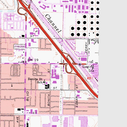 Topographic Map of Exit 34, CA