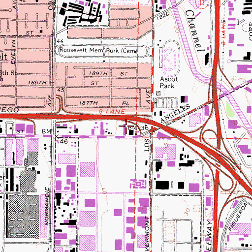 Topographic Map of Exit 37B, CA