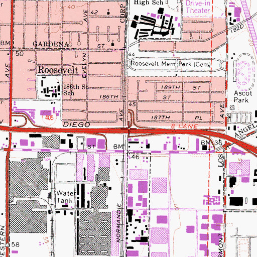 Topographic Map of Exit 38A, CA