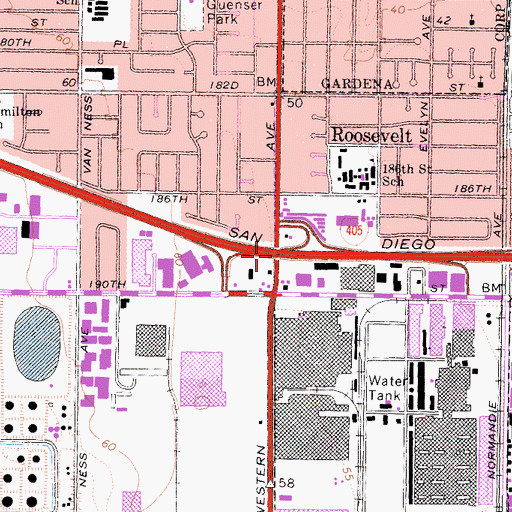 Topographic Map of Exit 38B, CA