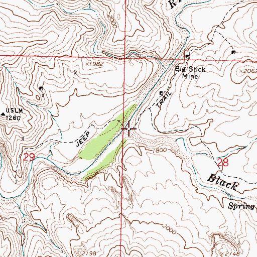 Topographic Map of Hackberry Wash, AZ