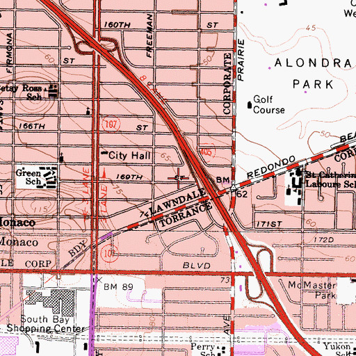 Topographic Map of Exit 40B, CA