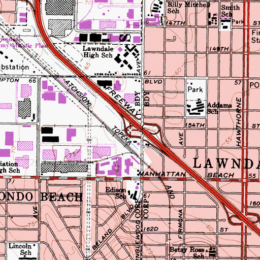 Topographic Map of Exit 42B, CA