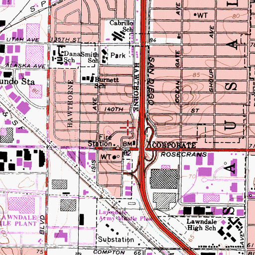 Topographic Map of Exit 43B, CA