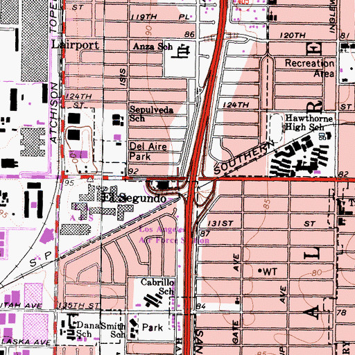Topographic Map of Exit 44, CA