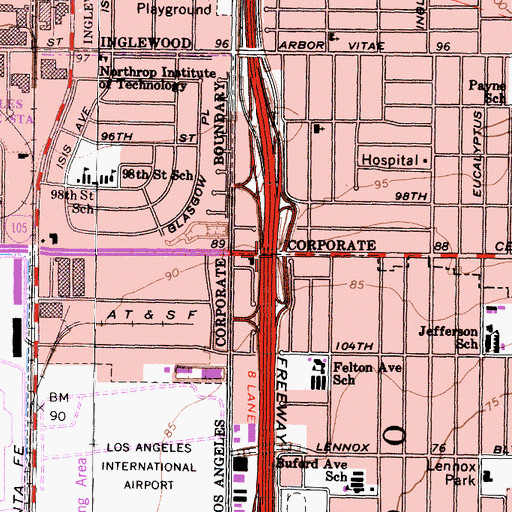 Topographic Map of Exit 46, CA