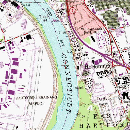 Topographic Map of Clay Banks Bar, CT