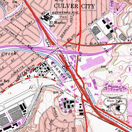 Topographic Map of Exit 50A, CA