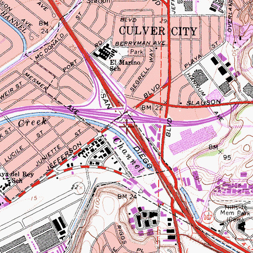 Topographic Map of Exit 50B, CA