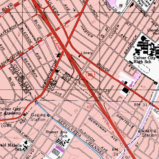 Topographic Map of Exit 51, CA