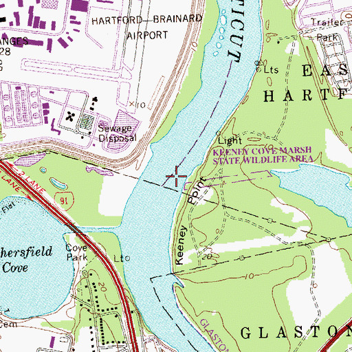 Topographic Map of Wethersfield Shoal, CT