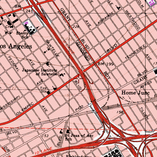 Topographic Map of Exit 54, CA