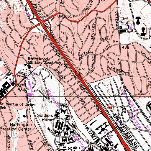 Topographic Map of Exit 56, CA