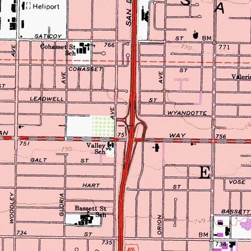 Topographic Map of Exit 66B, CA