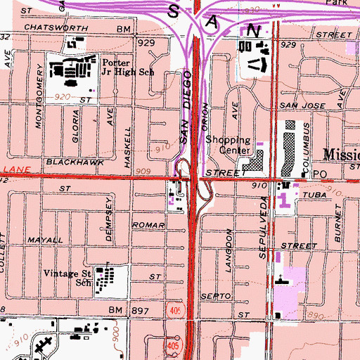 Topographic Map of Exit 70, CA