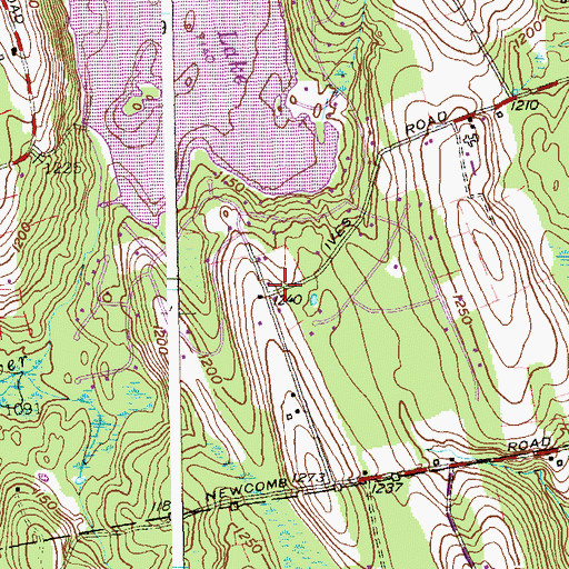 Topographic Map of Litchfield County, CT