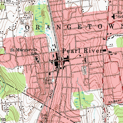 Topographic Map of Pearl River Station, NY
