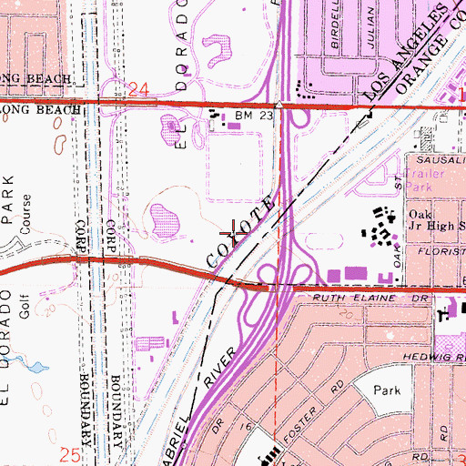 Topographic Map of Exit 2A, CA