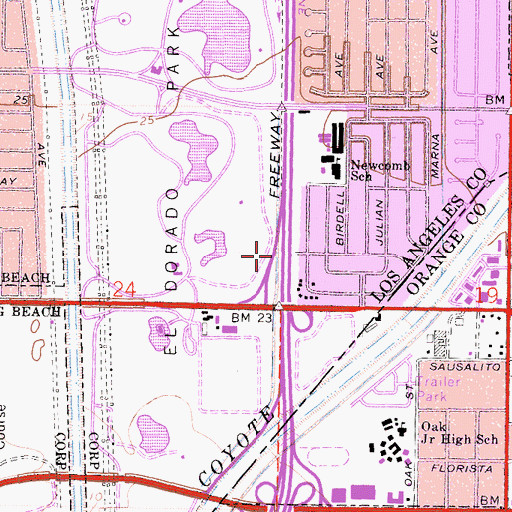 Topographic Map of Exit 2B, CA