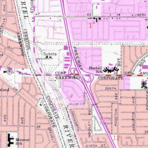 Topographic Map of Exit 5A, CA