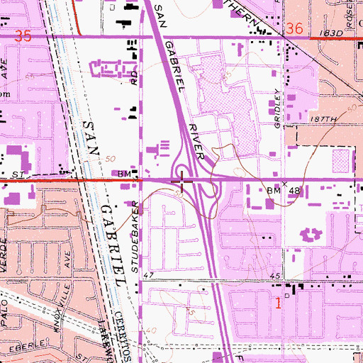 Topographic Map of Exit 5B, CA