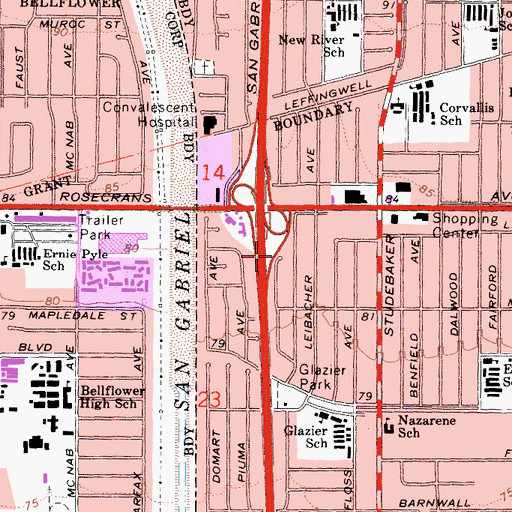 Topographic Map of Exit 9A, CA
