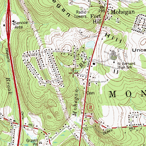 Topographic Map of New London County, CT