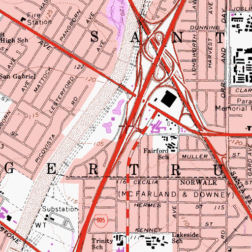 Topographic Map of Exit 11, CA