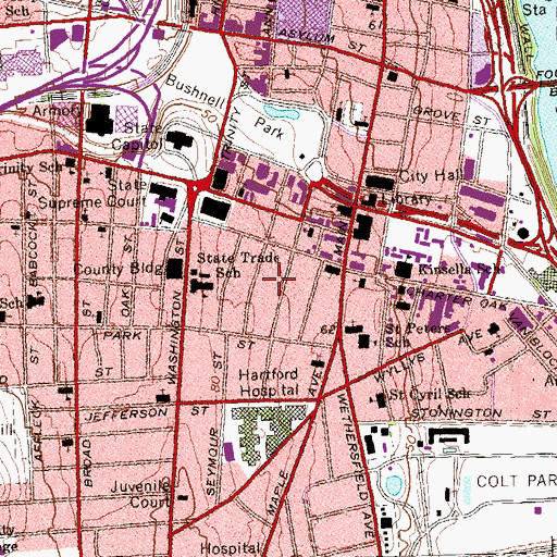 Topographic Map of Harris School (historical), CT