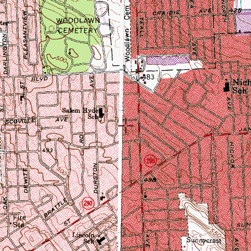 Topographic Map of Doctor James P Burlingham Memorial Park, NY