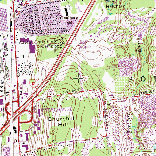 Topographic Map of Thalberg School, CT