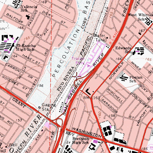 Topographic Map of Exit 14B, CA