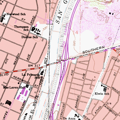 Topographic Map of Exit 23, CA