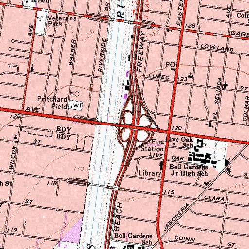 Topographic Map of Exit 15, CA