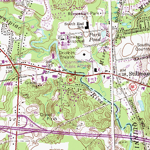 Topographic Map of Quinnipiac River Public Access, CT