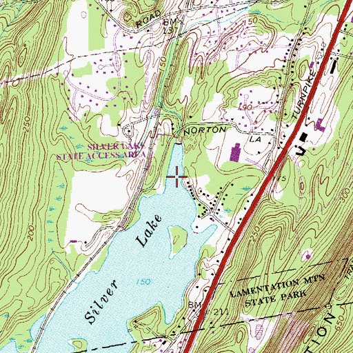 Topographic Map of Silver Lake State Access Area, CT