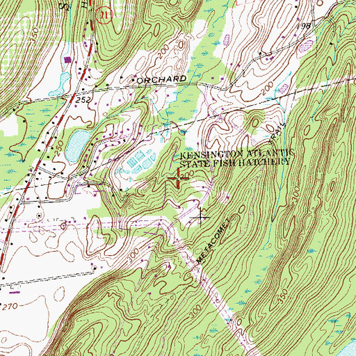 Topographic Map of Kensington Atlantic State Fishing Hatchery, CT