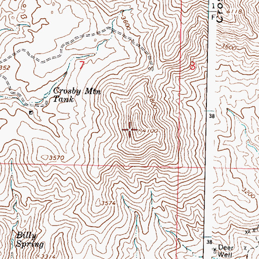 Topographic Map of Hayes Peak, AZ