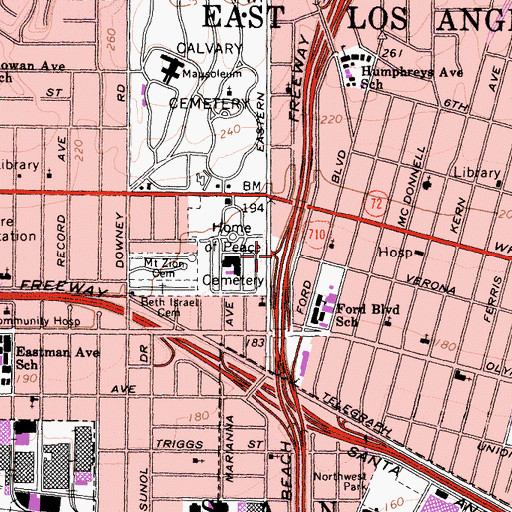 Topographic Map of Exit 19, CA