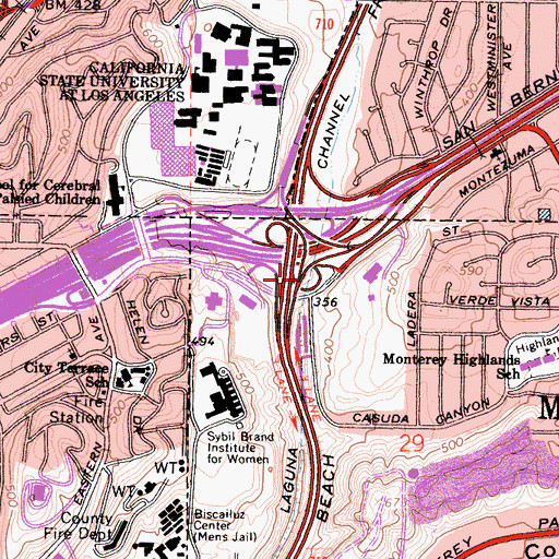 Topographic Map of Exit 22, CA