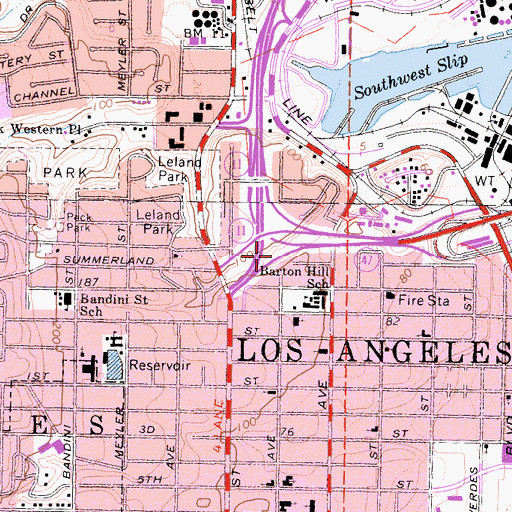 Topographic Map of Exit 1A, CA