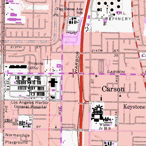 Topographic Map of Exit 7B, CA