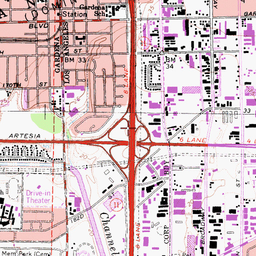 Topographic Map of Exit 10B, CA