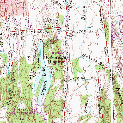 Topographic Map of Lakeridge Heights, CT